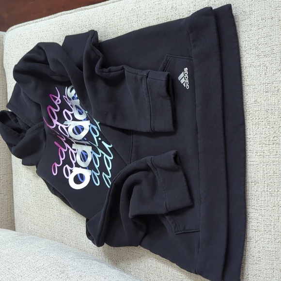 Adidas Black Hoodie, Girls Size L (14) - Picture 8 of 8